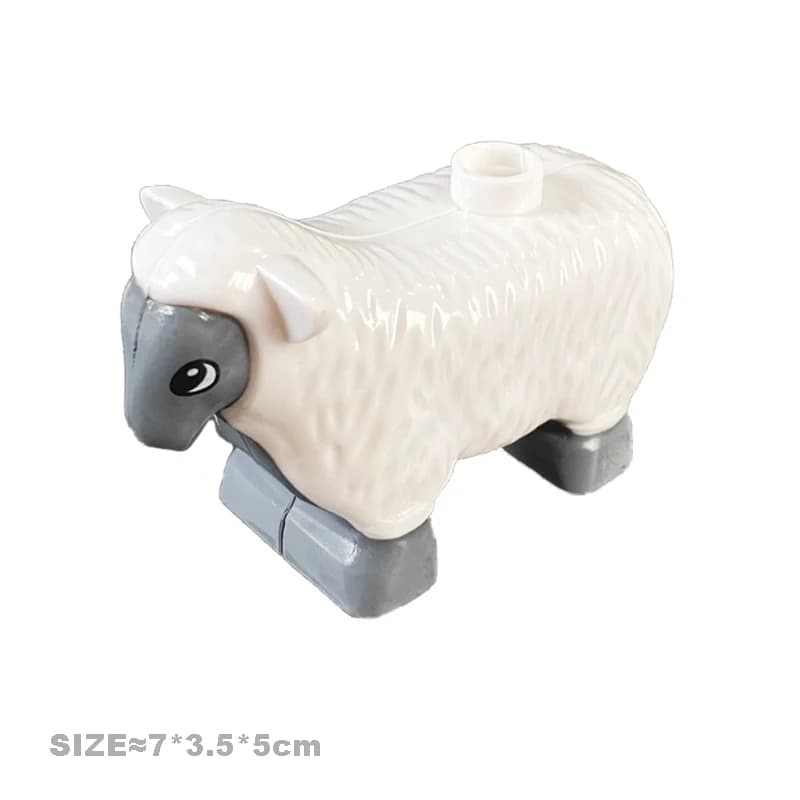 Gros blocs de construction animaux mignons accessoires vache cheval mouton modèle briques compatible