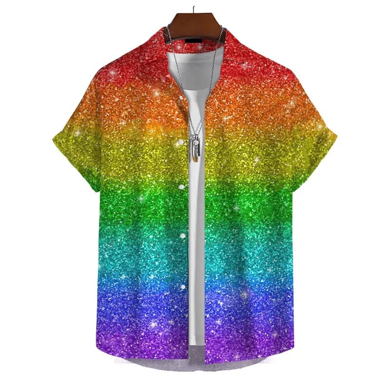 Vêtements pour enfants graphiques arc-en-ciel, chemise d'été à manches courtes pour garçons, vêtemen