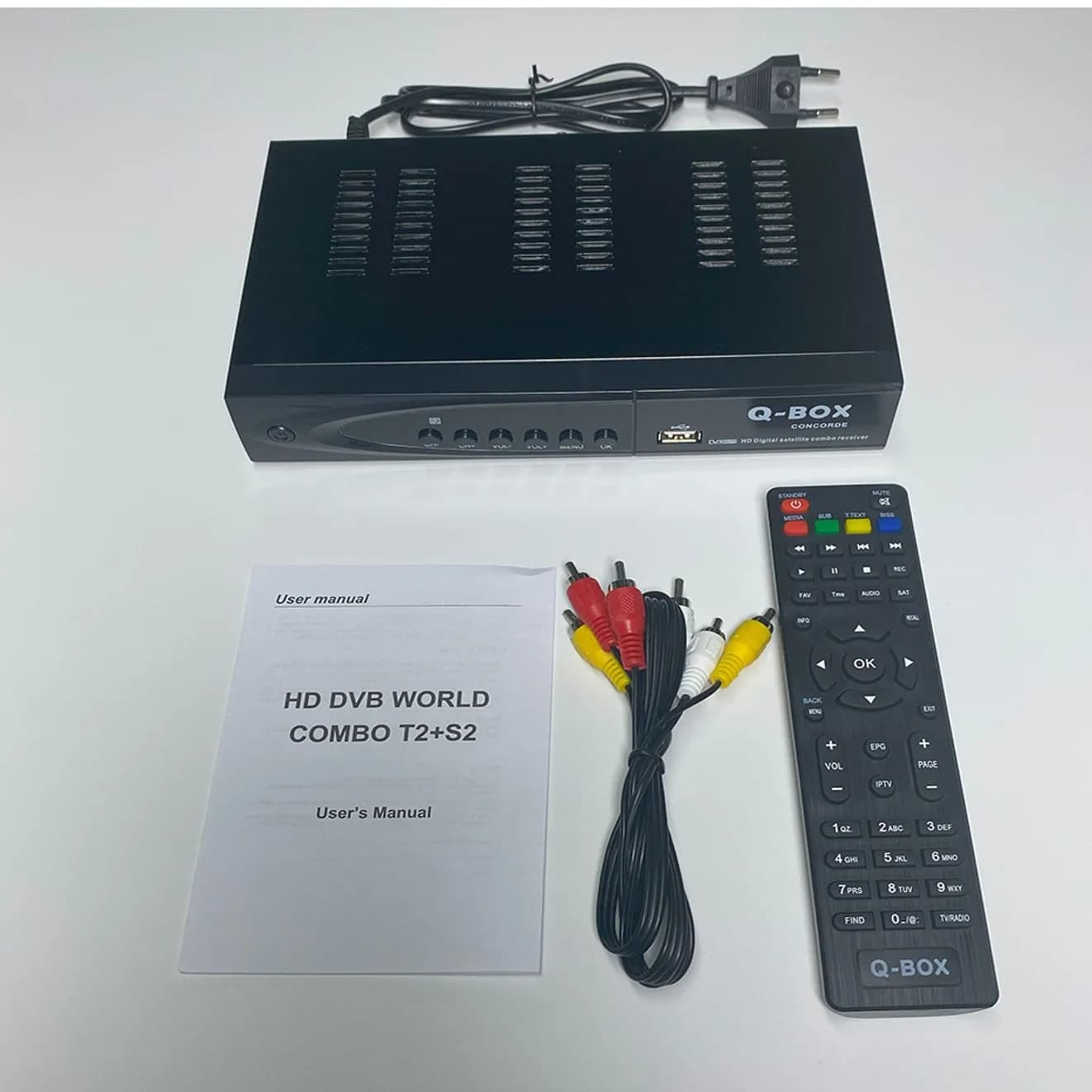 Récepteur de télévision satellite Q-BOX pour Bahreïn, Qatar, DVB-T2, DVB-S2, décodeur TV numérique H