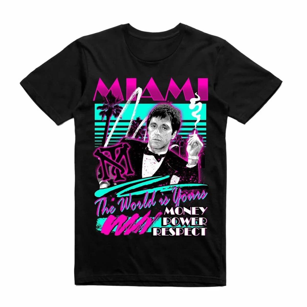 Miami Vice Scarface T-Shirt nouveau 100% coton à manches courtes col rond Harajuku décontracté homme