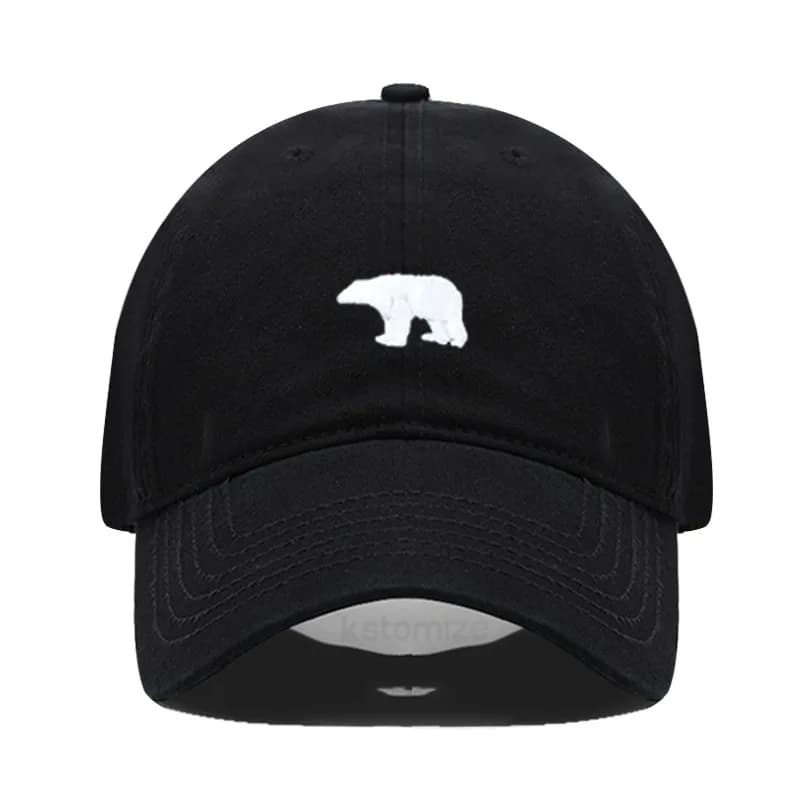 Casquette de baseball brodée Little Bear pour femmes et hommes, casquette de papa en coton lavé doux
