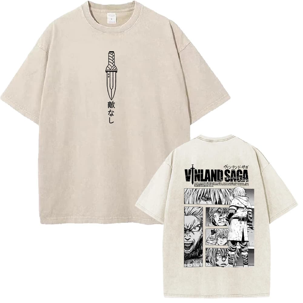 VINLAND SAGA Manga T-shirt graphique Thorfinn Vintage lavé surdimensionné T-shirt hommes femmes vête