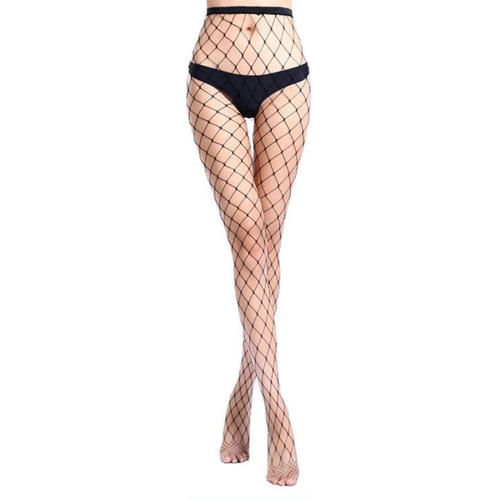 4 trous bas creux filet de poisson collants maille Nylon collants noir résille femmes Sexy été cuiss