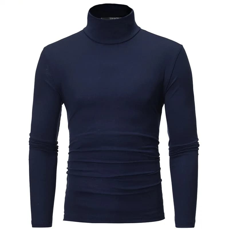 Sous-vêtements thermiques à col haut pour hommes, chemise mince coupe couvertes, t-shirt à manches l