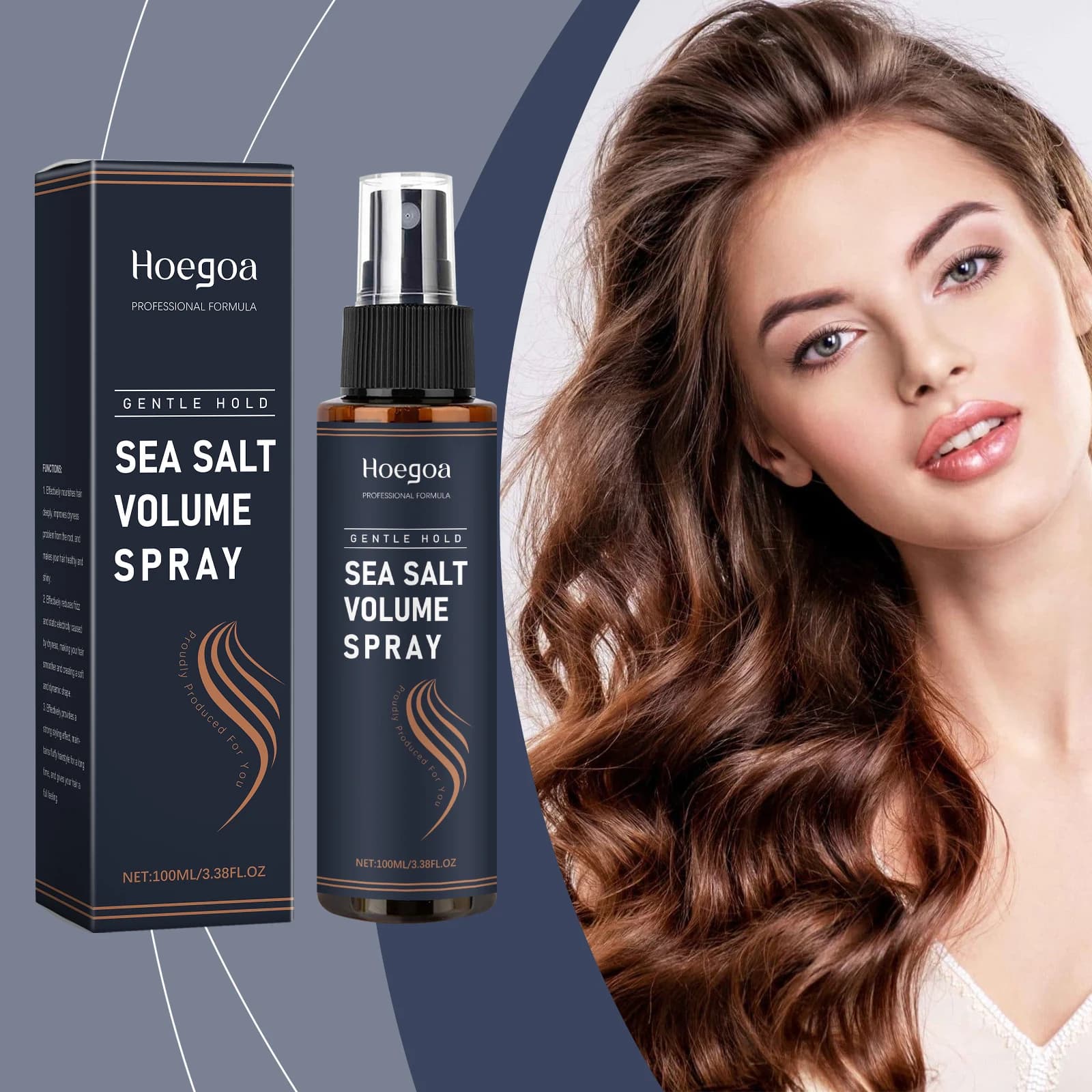 Spray capillaire au sel de mer pour le volume et la texture, spray coiffant léger, tenue naturelle,