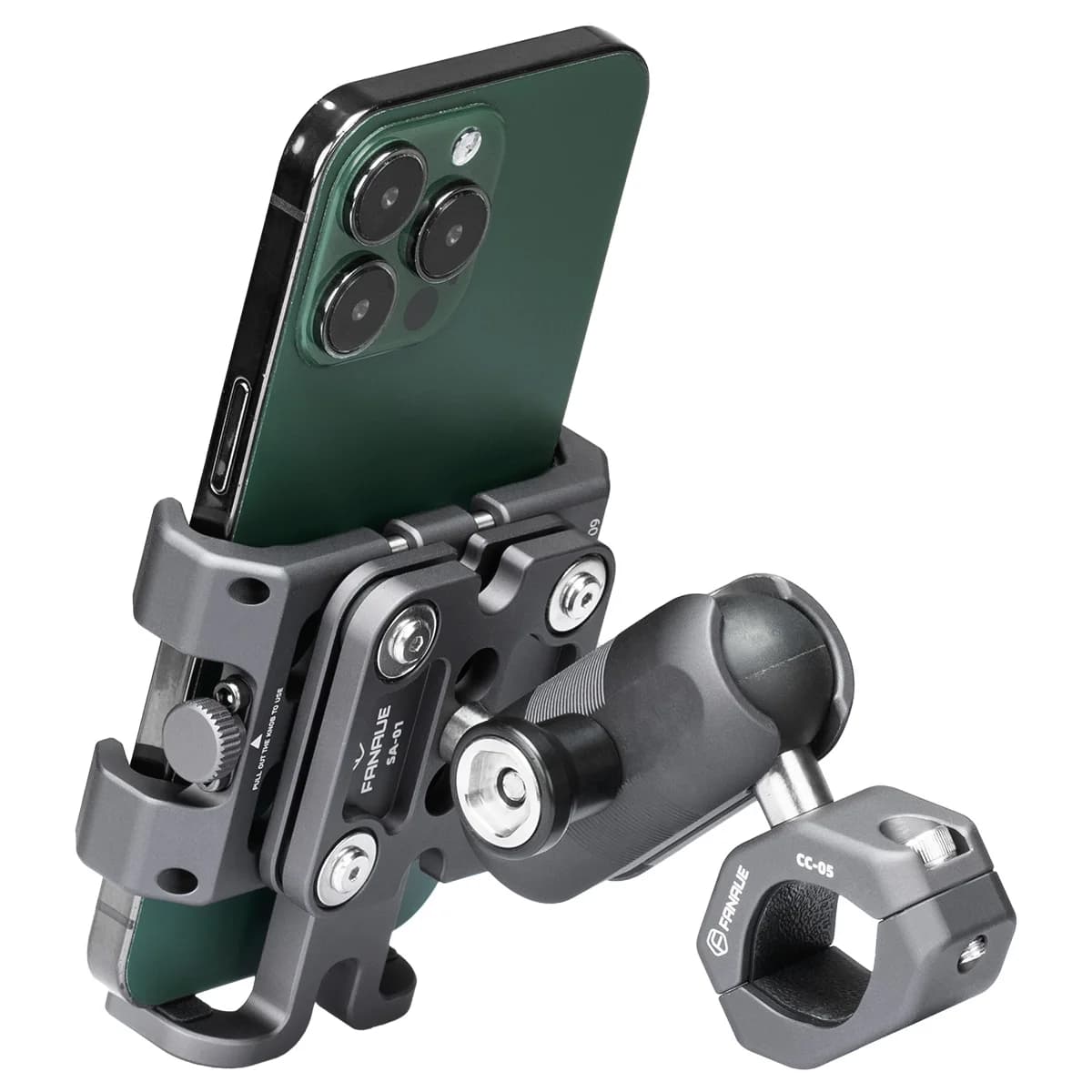 FANAUE support de téléphone pour moto et vélo, en alliage d'aluminium avec amortisseur de vibrations