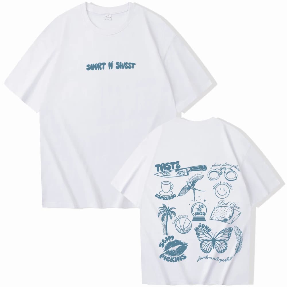 Sabrina Carpenter Short N' Sweet T-shirt Sabrina Carpenter Merch style Harajuku T-shirt col rond fem