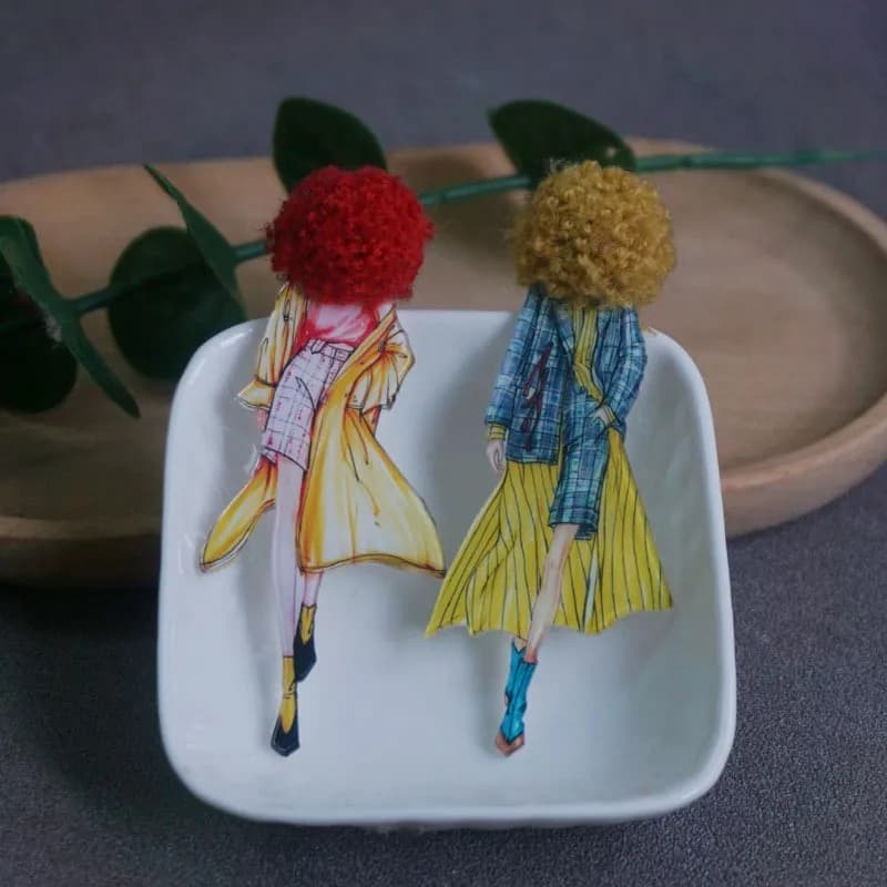 2 pièces/lot broche de mode pour femme fille mignon acrylique broche broches Badge vêtements accesso