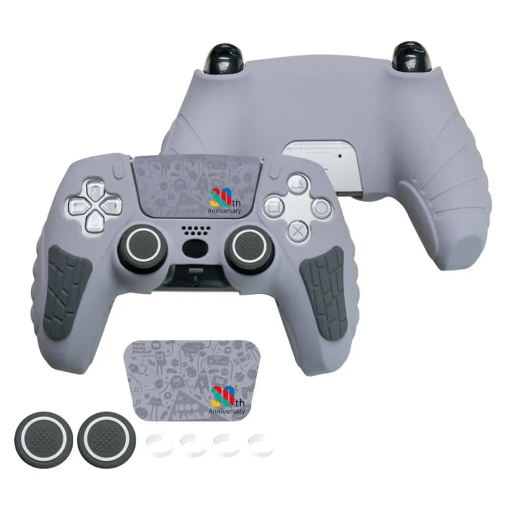 Coque en silicone pour manette PS5 édition limitée 30e anniversaire avec autocollant tactile pour éc