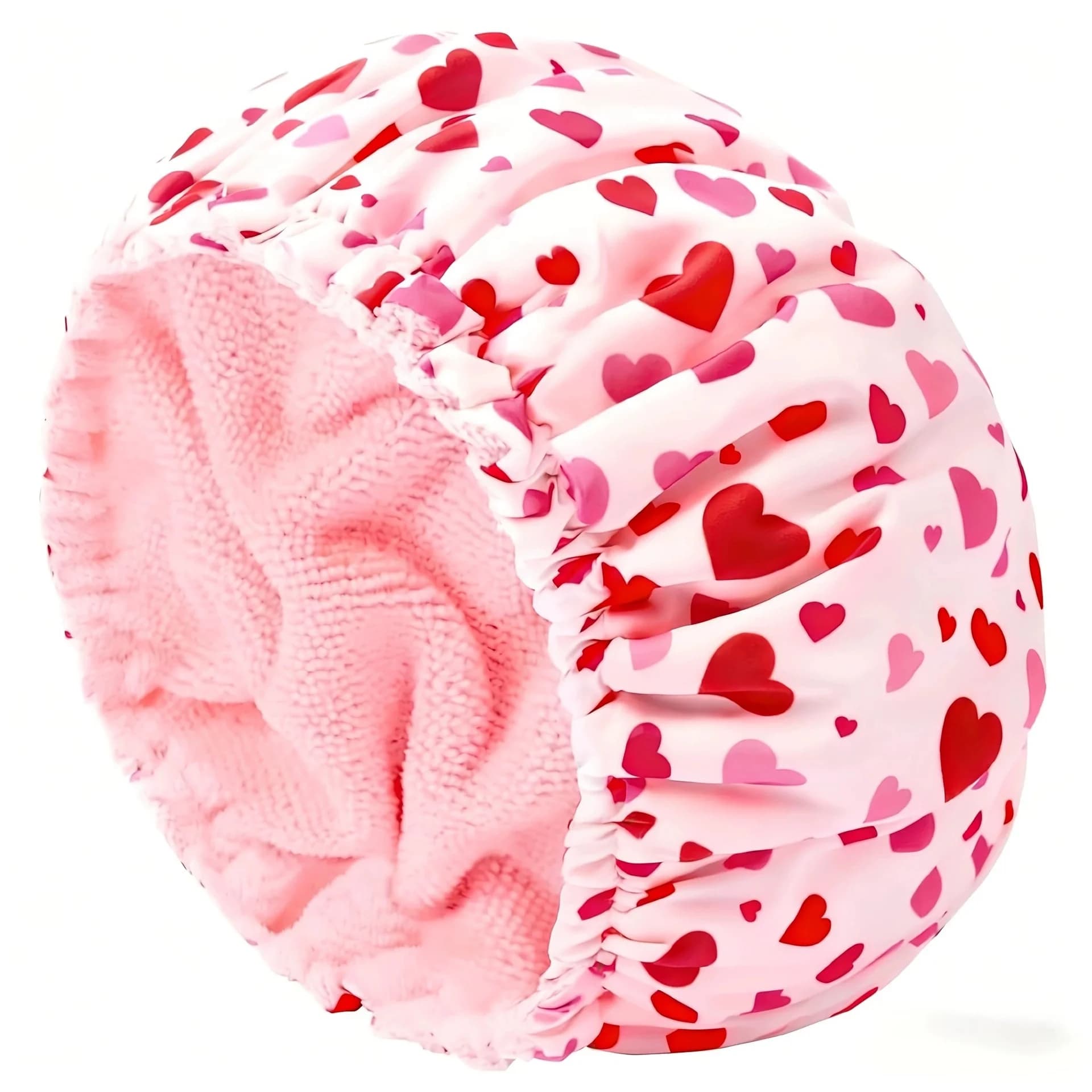 Bonnet de douche pour femme en tissu éponge doublé, grand, réutilisable, imperméable, avec bande éla