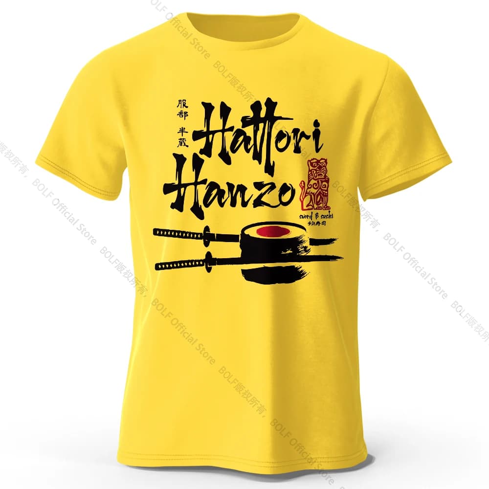 Men's Hattori Hanzo Printed T-Shirt 100% Cotton Oversized Ninja Graphic Tees for Women Summer Tops S