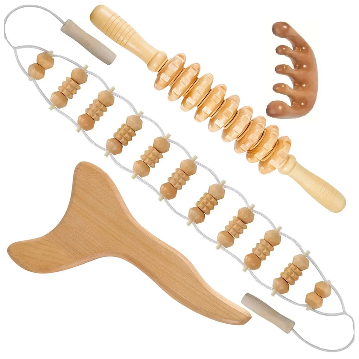Kit complet de madérothérapie en bois pour massage réducteur, outils de madérothérapie colombienne p
