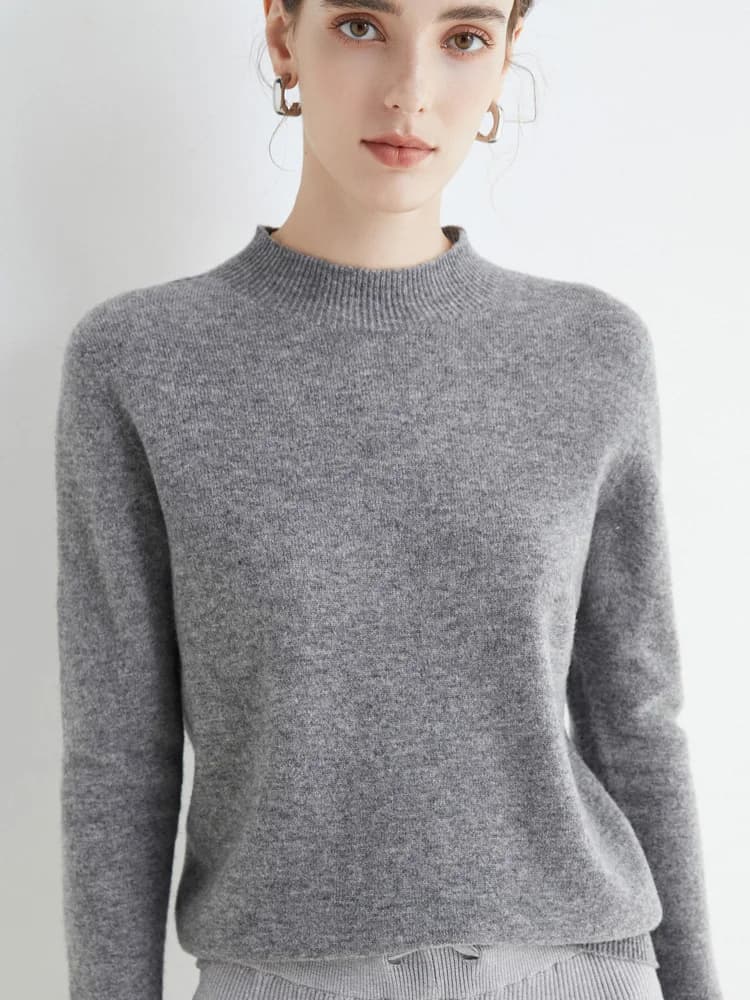 AOSSVIAO 2026 Automne Hiver Pull Col Montant Uni pour Femme, Tricot Décontracté, Vêtements Féminins,