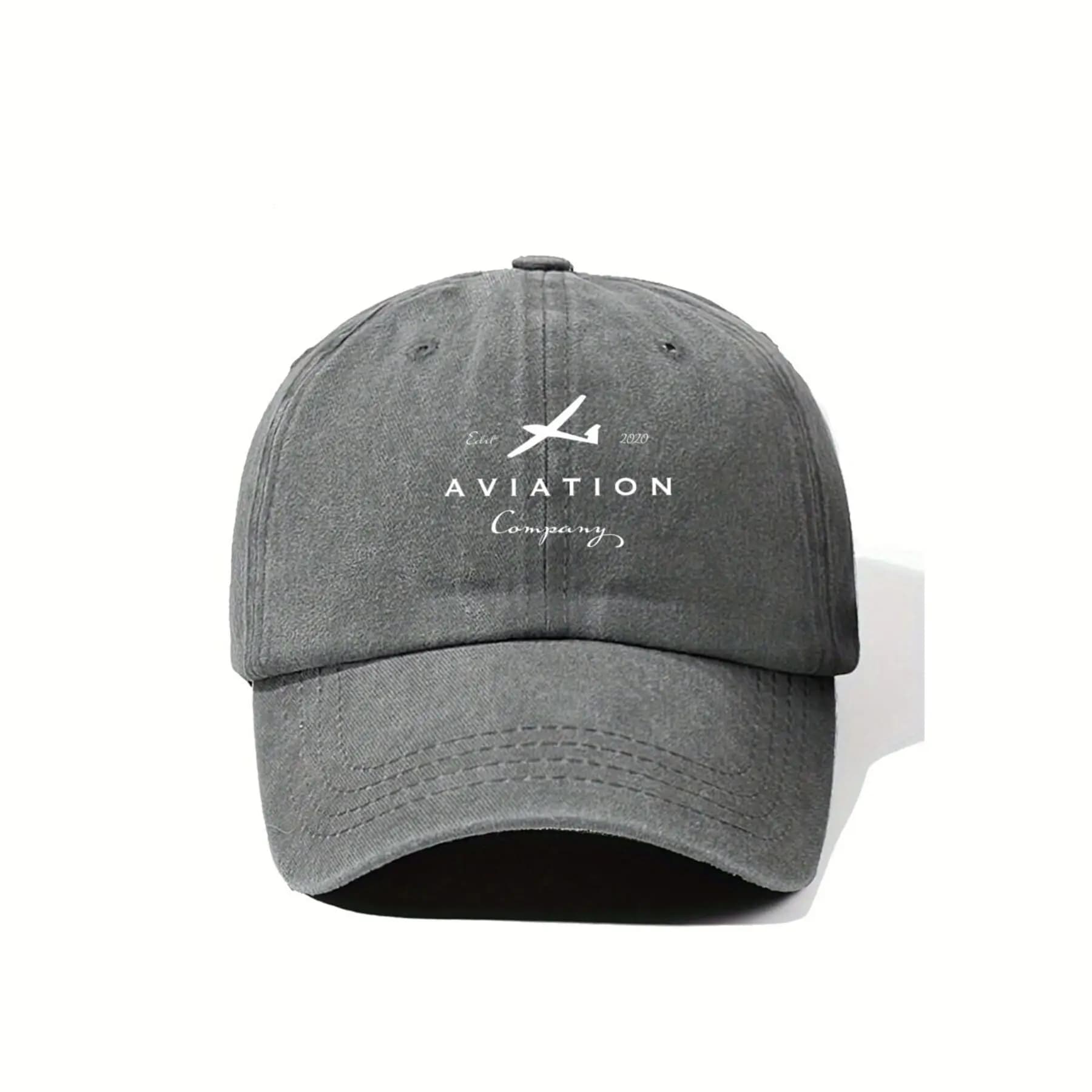 Casquette de baseball tendance Esar Aviation Company avec logo, design souple, style streetwear, tis
