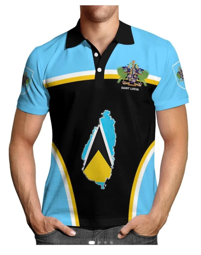 Saint Lucia Polo Personnalisation Lien T-shirt 2