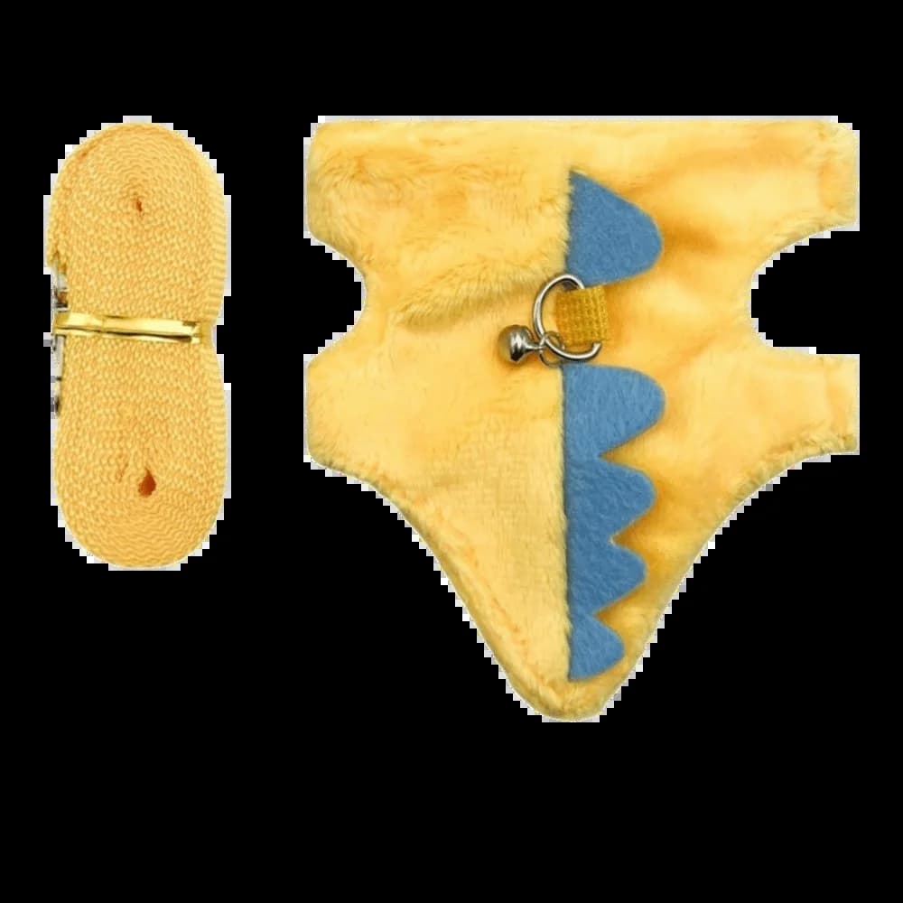 Harnais réglable pour furets en forme de dinosaure avec clochette, sangle de poitrine pour hamsters,