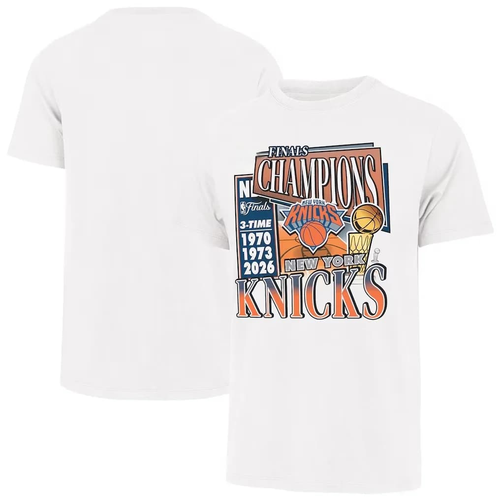 T-shirt Commémoratif des Champions des Knicks de New York 2026 – Vêtement d'été en Coton pour Hommes
