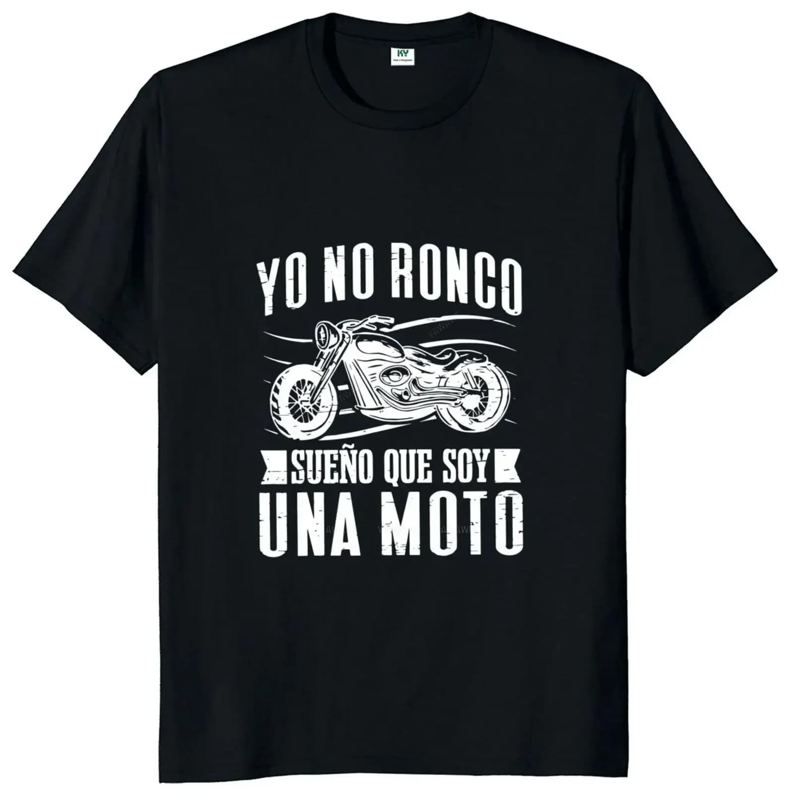 Nouveau arrivé moto motard T-Shirt drôle espagnol dictons papa petit ami cadeaux t-shirts hauts col 