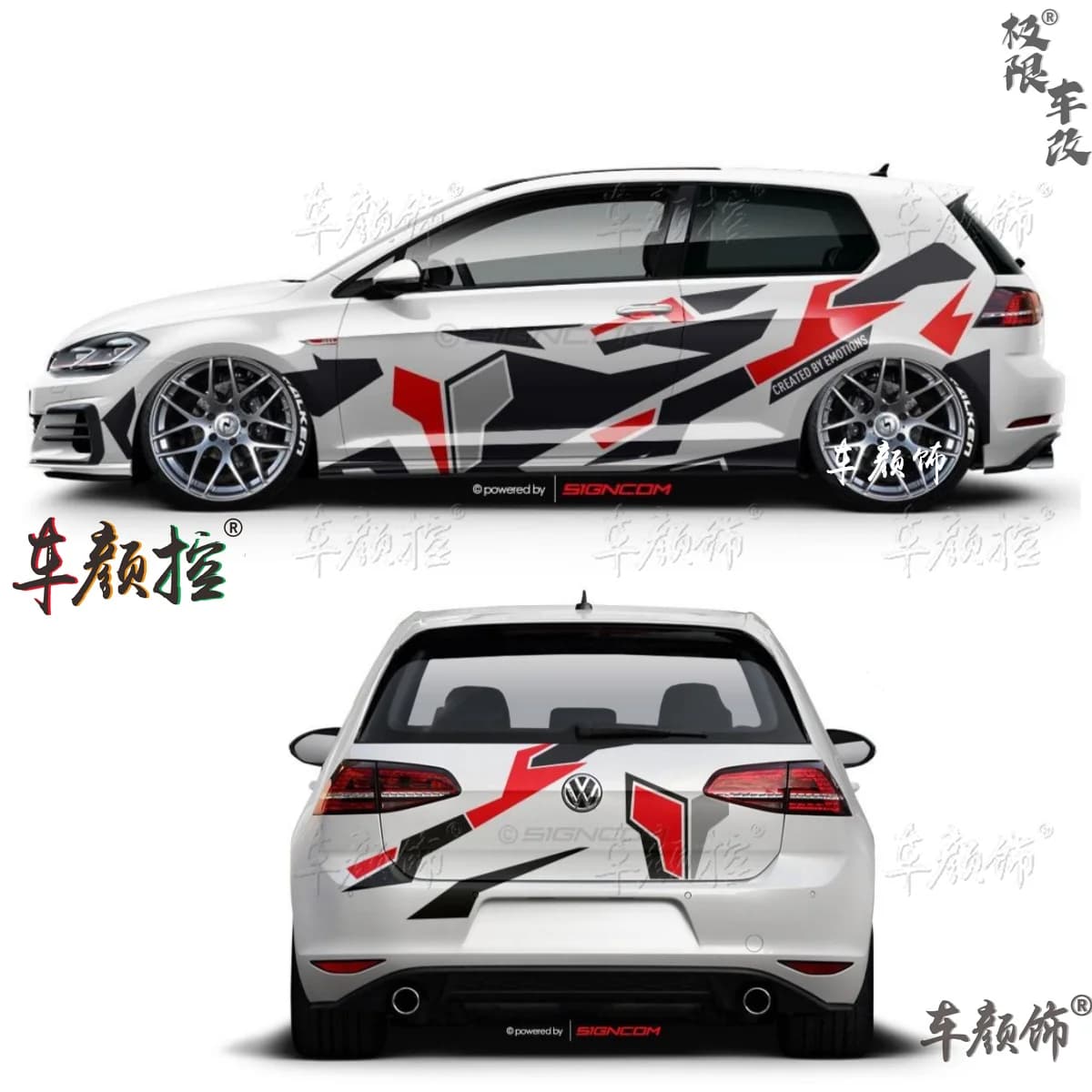 Autocollants de voiture en vinyle personnalisés pour Volkswagen, Golf 8, MK5, MK6, MK7, GTI, POLO, d