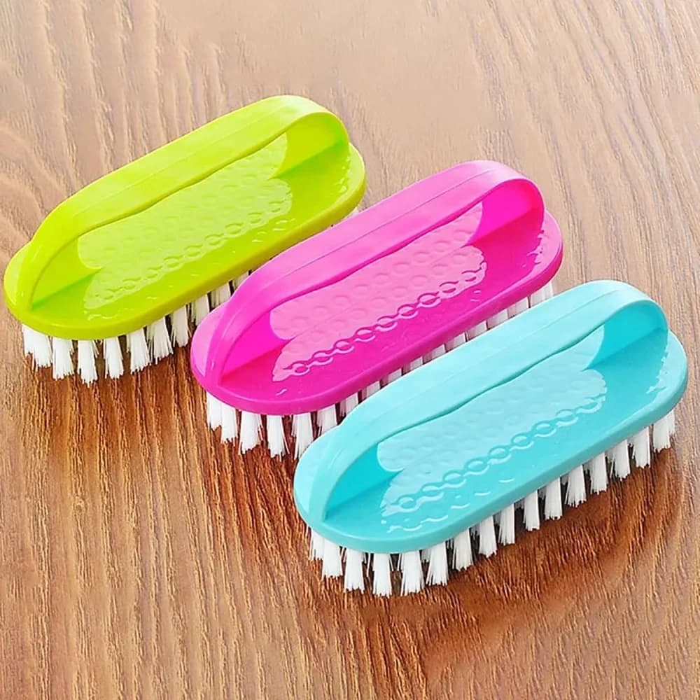 Brosse à laver portable en plastique avec poils doux pour vêtements et chaussures