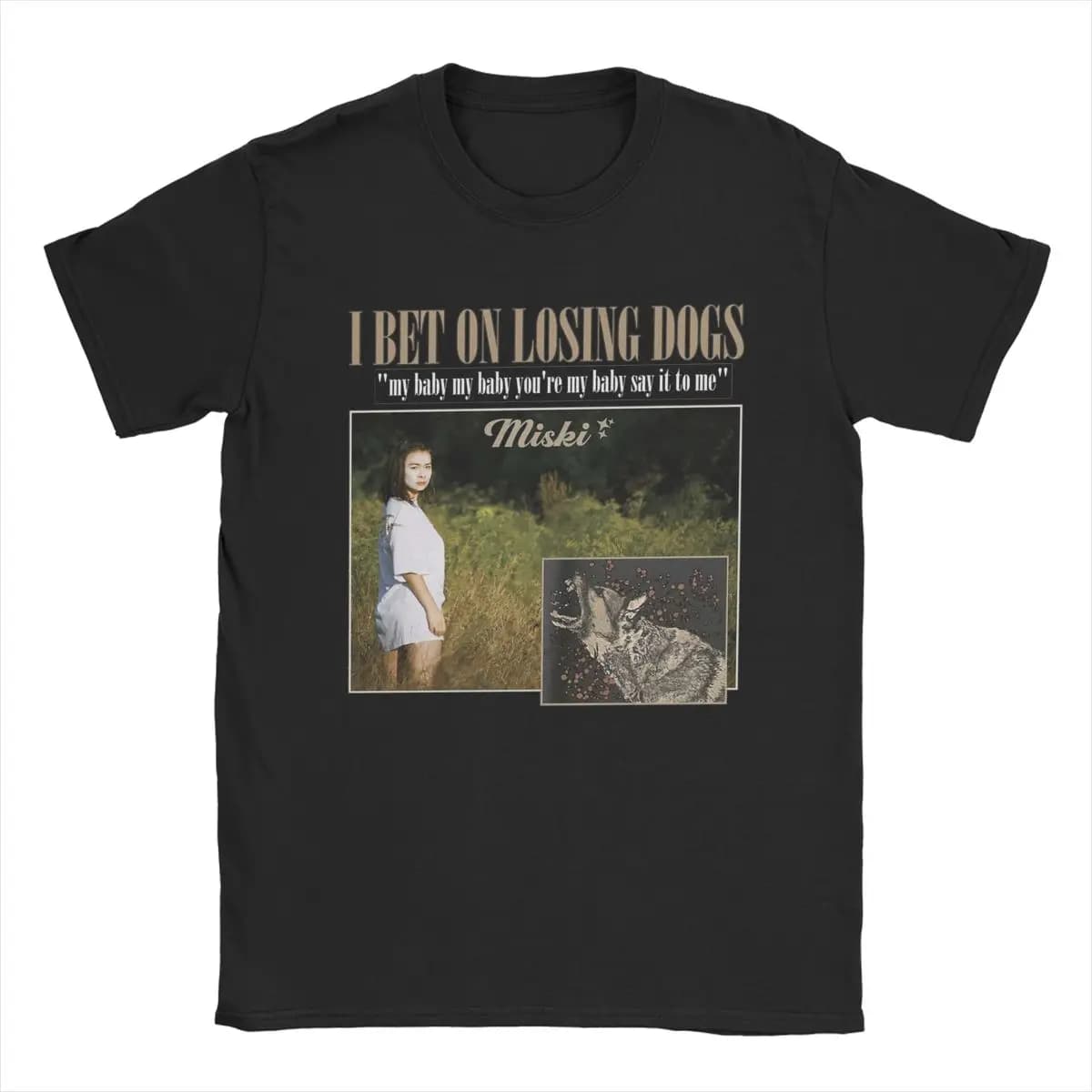 Mitski-T-shirt à manches courtes et col rond pour homme, vêtement classique en coton, nouveauté