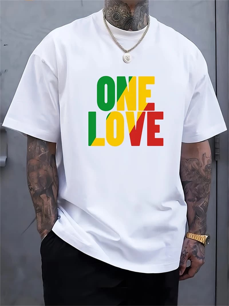 Un amour lettres T-shirts pour hommes mode tendance Streetwear 3D imprimé à manches courtes T-shirts