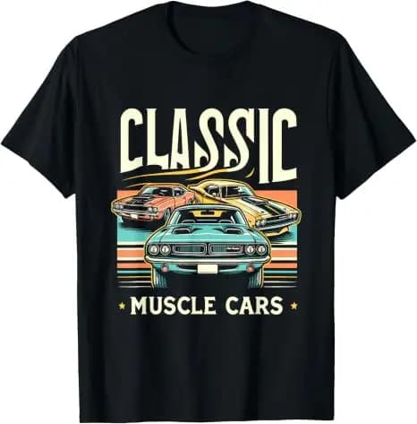 T-shirts classiques de style muscle car vintage américain hot rod pour hommes et femmes, vêtements g