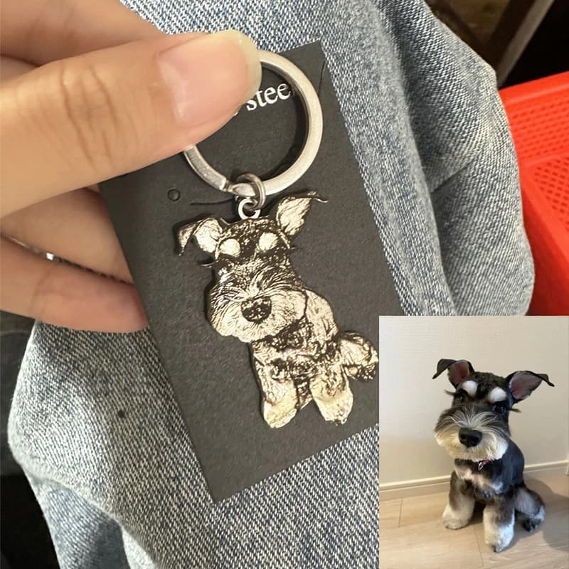 Porte-clés personnalisé avec Photo d'animal de compagnie, pour chien et chat, accessoire Photo d'ani