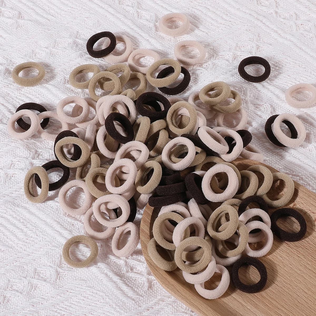 100 pièces coloré de base en Nylon élastique attaches de cheveux pour les filles enfants queue de ch
