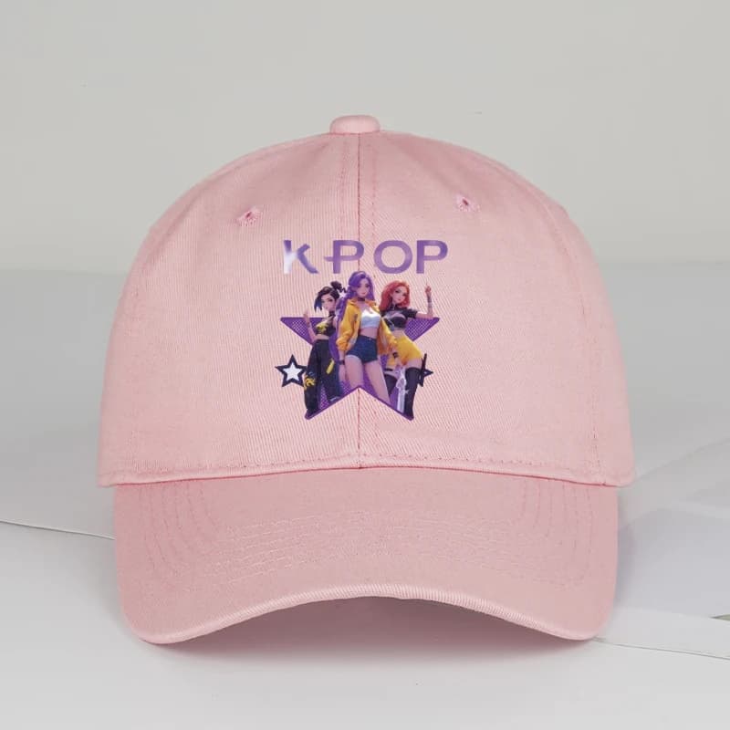 Casquette de baseball souple à visière imprimée étoiles de groupe de filles K-POP - Casquette décont