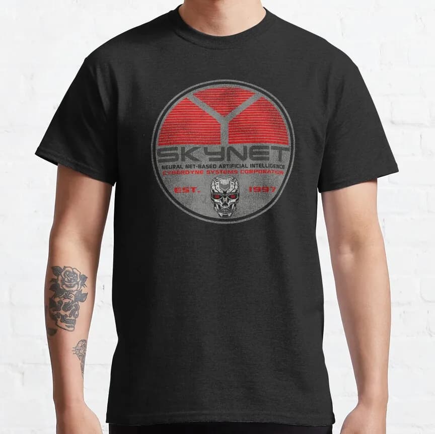 Vintage Cyberdyne Systems Skynet ovale porté Terminator graphique t-shirts 100% coton grande taille 
