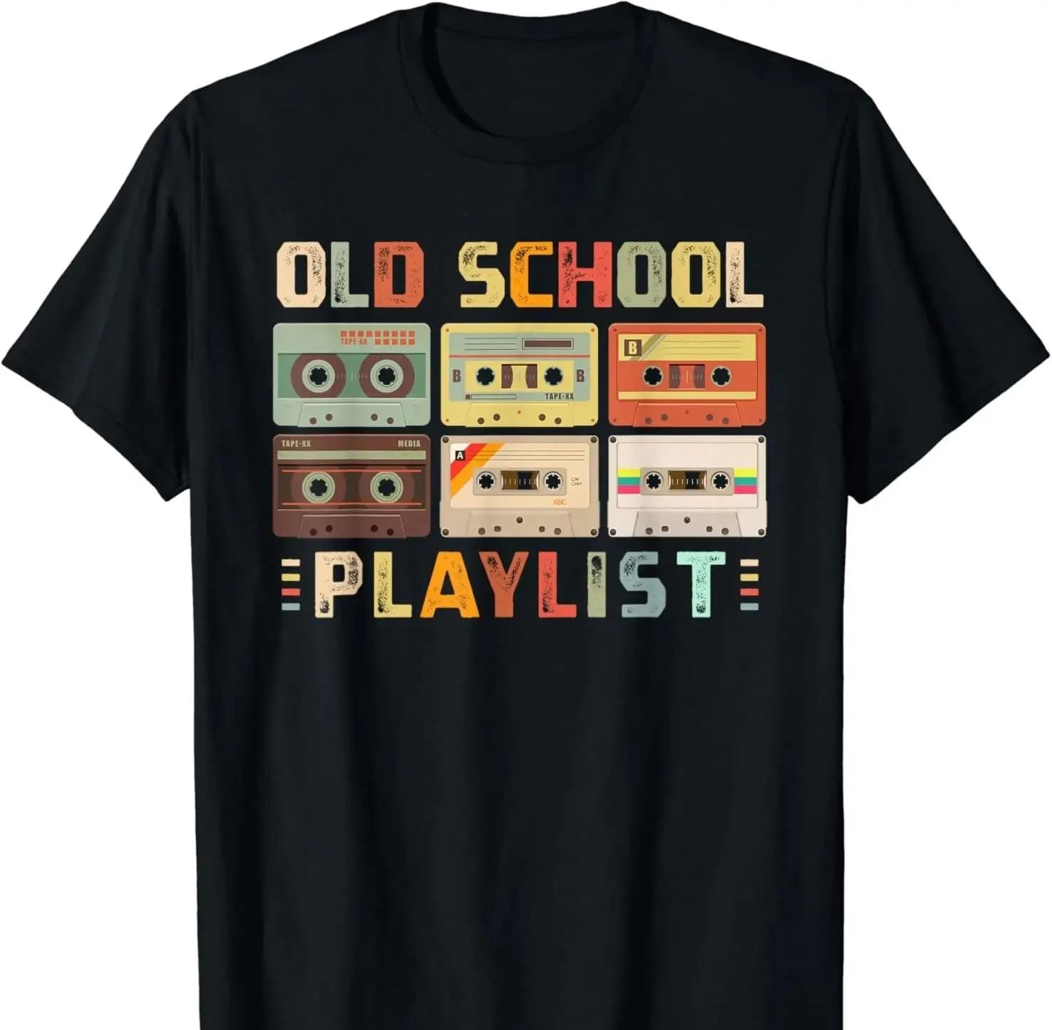 Cassette bande musique 80s rétro vieille école liste de jeu T-shirt été décontracté T-shirt mode Fit