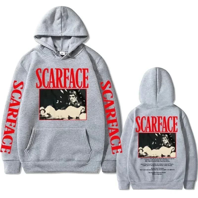 Vintage années 90 film Scarface Tony Montana sweat à capuche pour homme décontracté Vintage pull hom