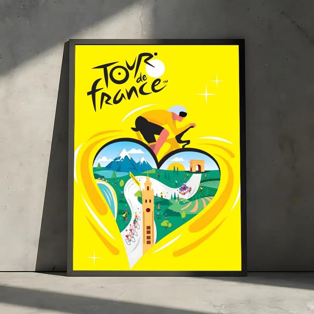 Affiche décorative du Tour de France, autocollants muraux, impression Photo pour la maison, le salon