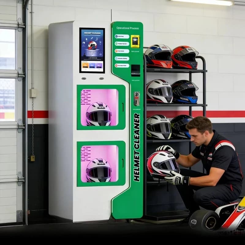 Distributeur automatique de désinfection pour casques de moto, avec SDK et gestion cloud de désinfec