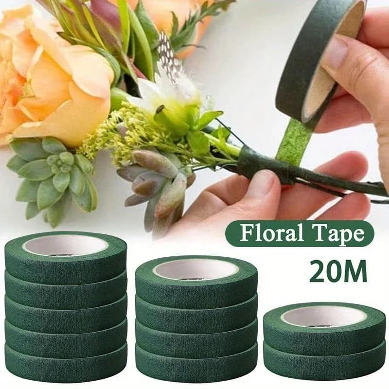 Ruban adhésif pour fleurs, 20m, pour Bouquet, tige florale, en papier, emballage d'étamines, fleuris