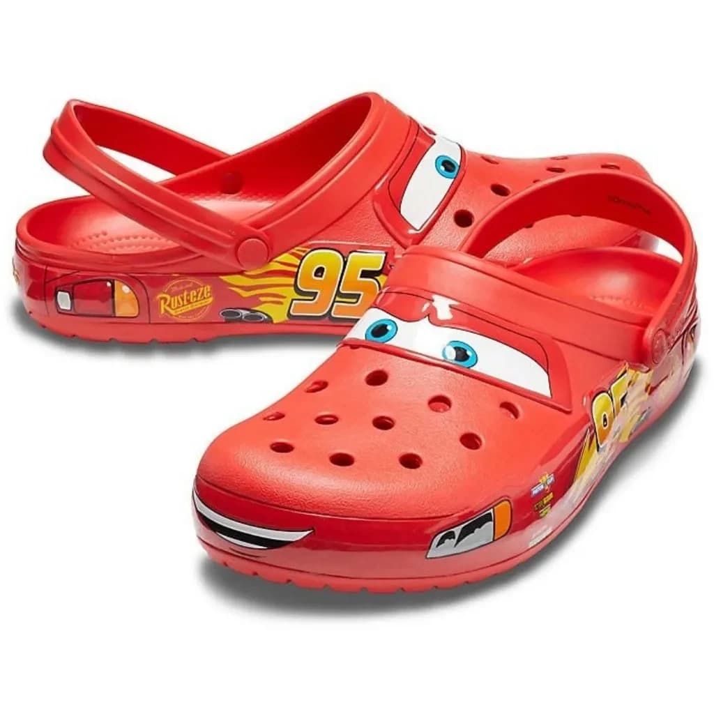 Sandales décontractées pour hommes Lightning McQueen, style dessin animé, en EVA, à lacets de chevil