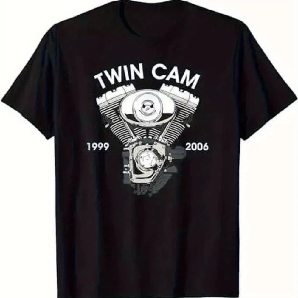 T-shirt graphique avec design vintage de moteur de moto Twin Cam V-Twin de 1994 à 2006, adapté à tou