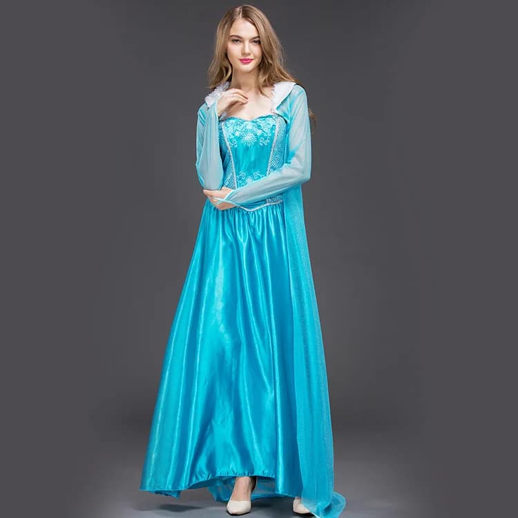 Robe de princesse Elsa pour femmes adultes, Cosplay d'halloween, Costumes de spectacle sur scène, ro
