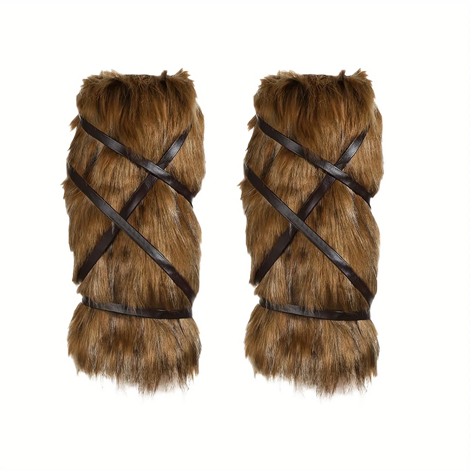Leggings en fausse fourrure Viking, chauffe-bottes, accessoires de costume d'Halloween, accessoires