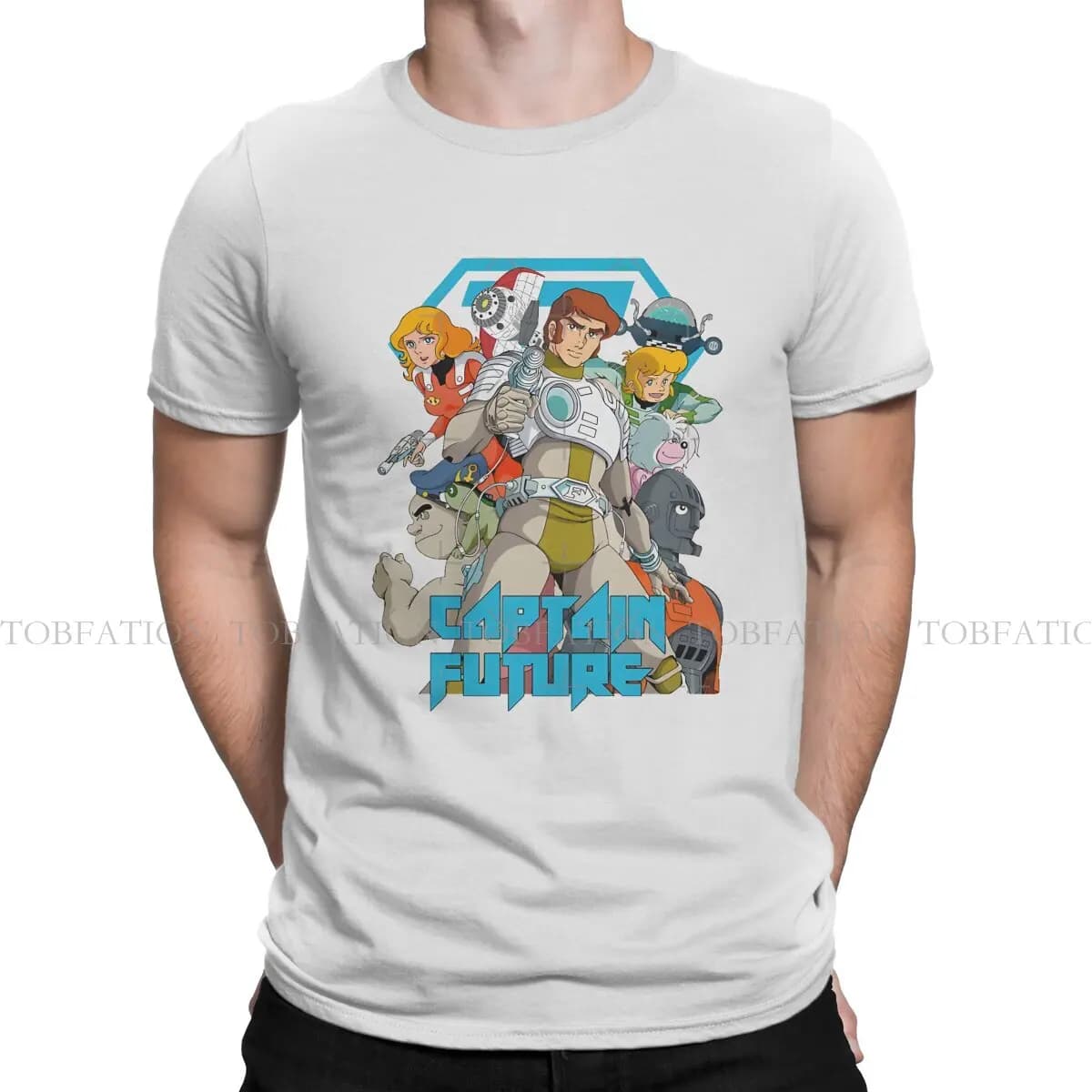 T-shirt à col rond en coton services.com Future Comet Crew pour hommes, vêtements gothiques vintage