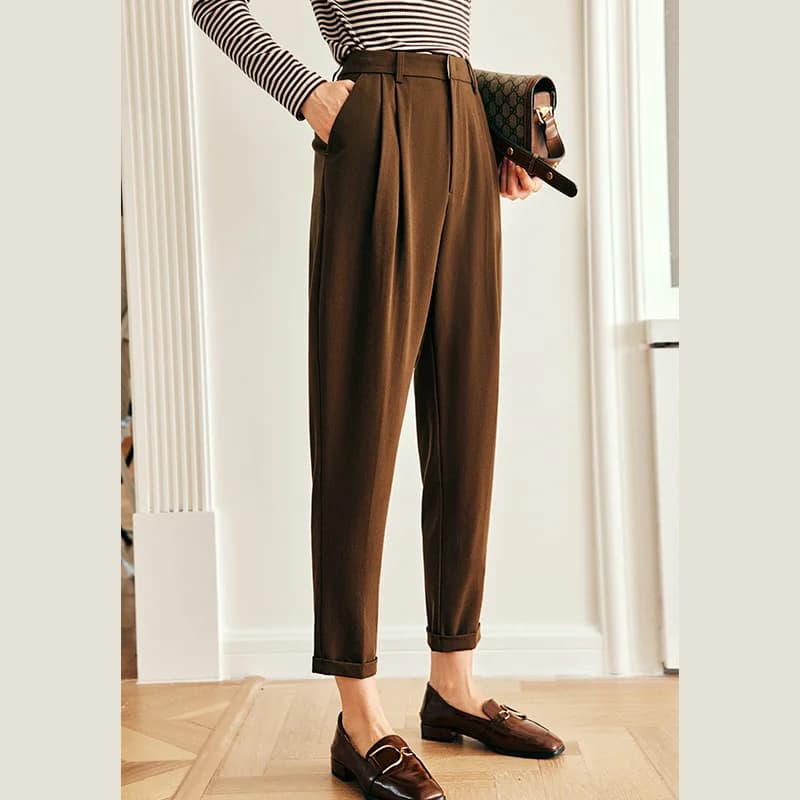 OLrain Pantalon crayon vintage pour femme 2026 Nouvelle collection Tenue de bureau et de trajet Quot