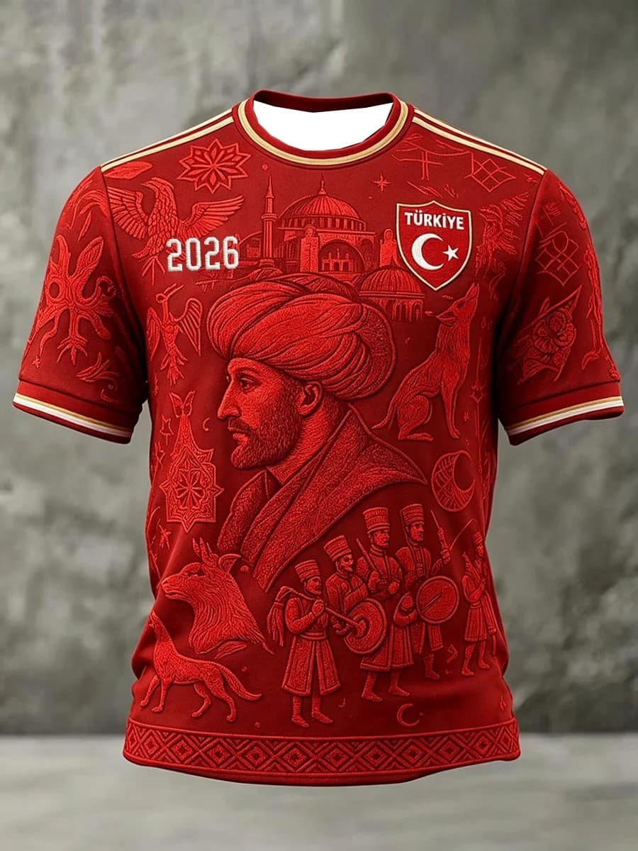 Nouveau style 2026 – Maillot de football Turquie pour fans – T-shirt familial et enfant confortable,