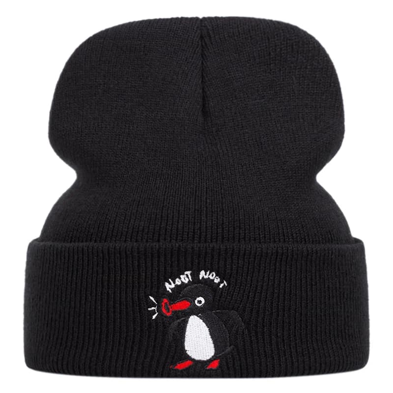 Chapeaux tricotés brodés de pingouin mignon pour hommes et femmes, chapeaux en laine pour événements