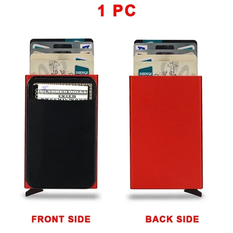 Rfid Anti-blocage Smart ID banque porte-carte de crédit portefeuille en métal mince mince hommes fem