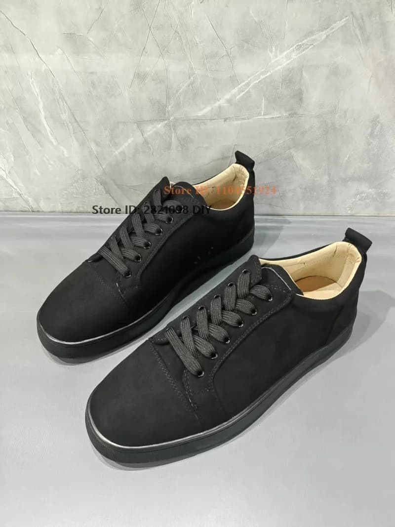 Baskets concises en cuir suédé gris à lacets unisexe hommes femmes coupe basse couleur mixte chaussu