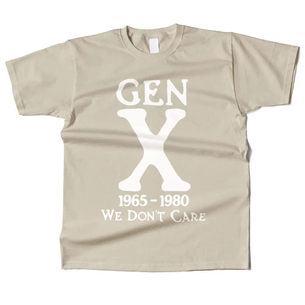 Hommes coton Gen X 1965-1980 nous ne se soucis pas graphique haute qualité t-shirt rue Style décontr