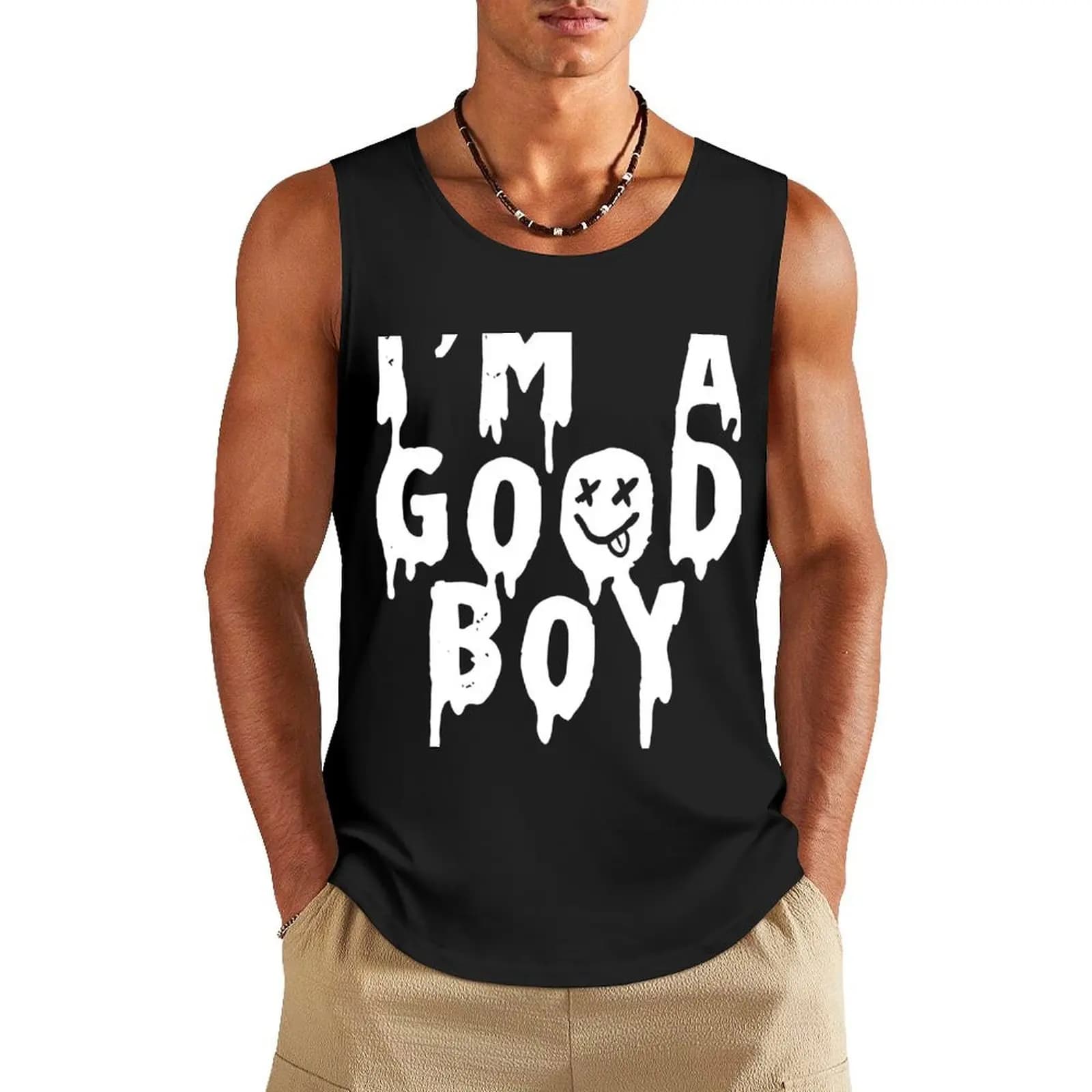 T-shirt de musculation anime pour hommes, haut précieux, je suis un bon garçon