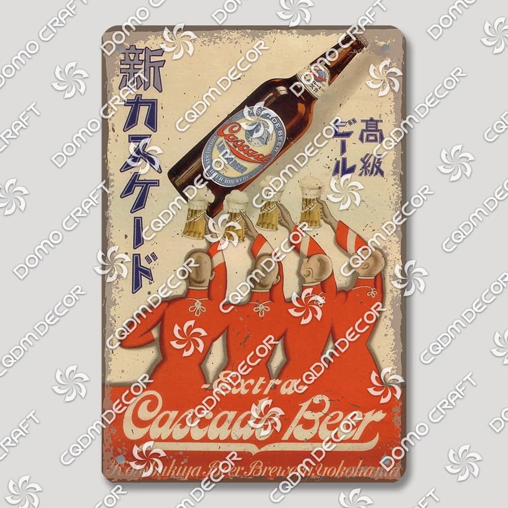 Plaque de bière japonaise, signes en étain, affiche de bière rétro, décor mural en Plaque métallique