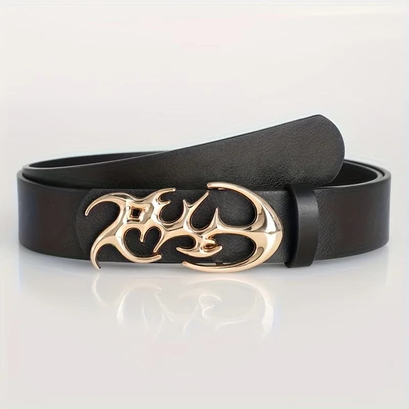 Ceinture Punk en cuir PU ajouré Y2K pour hommes et femmes, accessoire tendance pour cadeaux, ceintur